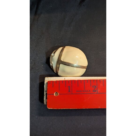 White & Gold Vintage Ladybug Enamel Brooch With Rhinestone Eyes Retro Costume Je - Picture 7 of 8